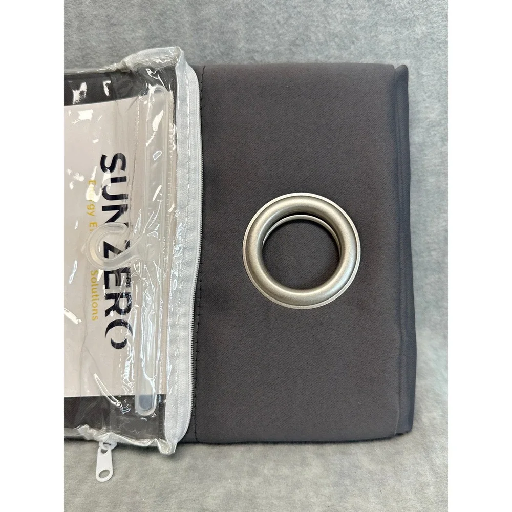 Sun Zero Lichtenberg Curtain‎ Panel Gray Silver Grommet New Blackout Curtain One